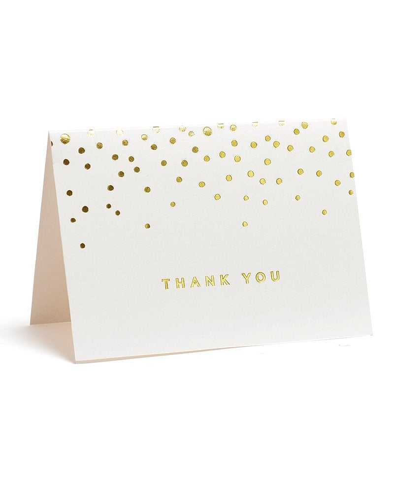 Gartner Studios Gold Foil Dots Thank You Cards, Ivory and Gold Foil Blank Thank You Notes, 3.5â€ x 5â€, Set of 50 Blank Notecards with Envelopes (13745) - Image 1